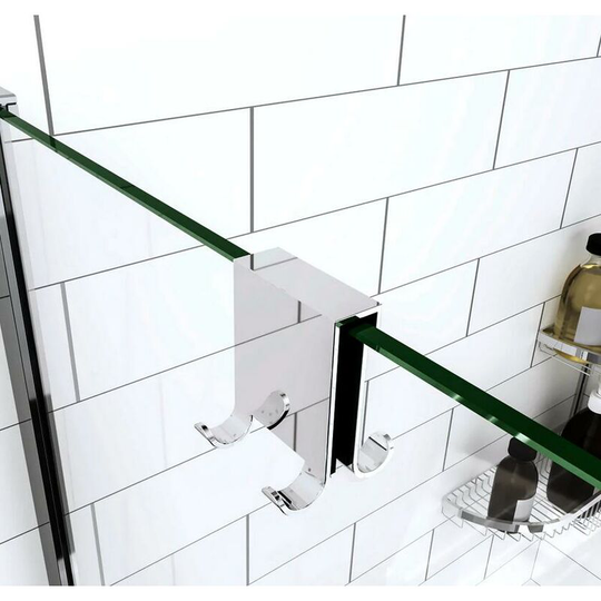 Aica Silver Chrome Bathroom Glass Screen Hook Towel Holder Bathrobe Coat Hanger Double