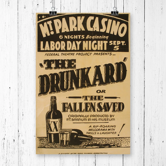 'Vintage WPA The Drunkard' Vintage Advertisement