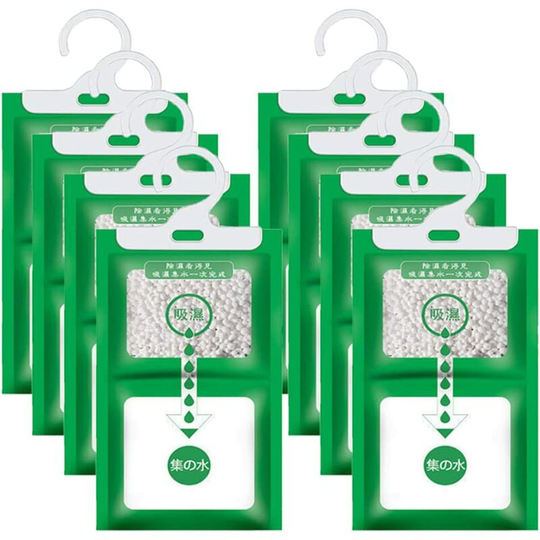 Perlerare - 8 Pack Kitchen Bathroom Wardrobe Hanging Hygroscopic Anti-Mold Deodorizing Moistureproof Desiccant Bag, Dehumidification Process Could be