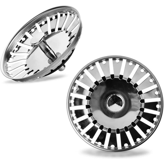 Sink Stopper Hole Strainer, 2 Pcs 84mm Stainless Steel Protector Sink Drain Stopper for Kitchen Bathroom Shower