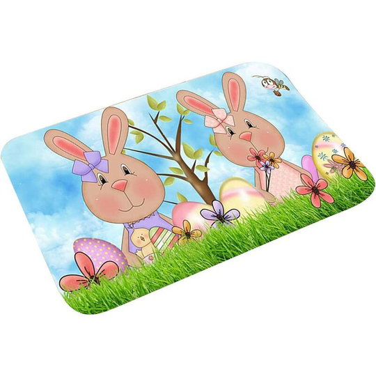 Easter Bunny Doormat Rabbit Entrance Mats Non-Slip Welcome Mats Decorative Bathroom Mats for Home Kitchen (40 * 60cm) -- c Soekavia