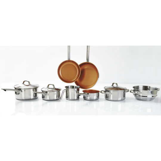 Symple Stuff Griner 11 Piece Stainless Steel Non Stick Cookware Set