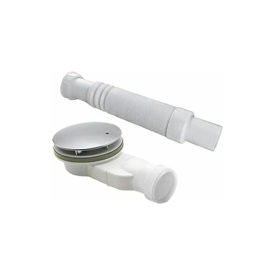 90mm Fast Flow Waste Trap Drain for Shower tray With 80cm Flexible Connector Pipe - Miqu