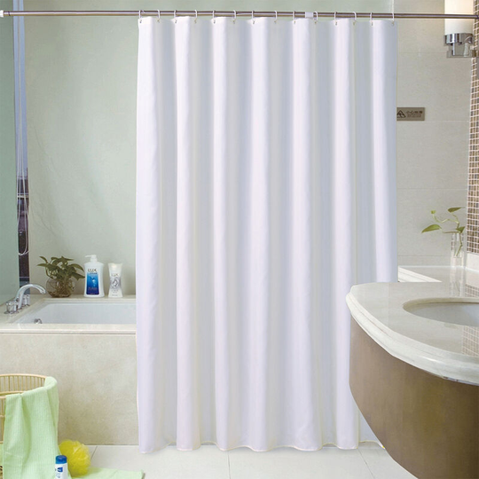 Solid Shower Curtain 6 x 6 ft Bath Curtains With 12 Metal Grommets and Hooks Waterproof peva Bathroom Curtains for Bathtub Showers, White - White