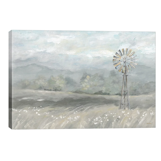 Country Meadow Windmill by Cynthia Coulter - Wrapped Canvas Painting Print