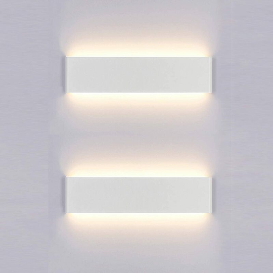 2x led Indoor Wall Light 24CM Warm White 10W Wall Light Modern Wall Light ac 110-240V for Bedroom Living Room Stair Hallway [Energy Class f]
