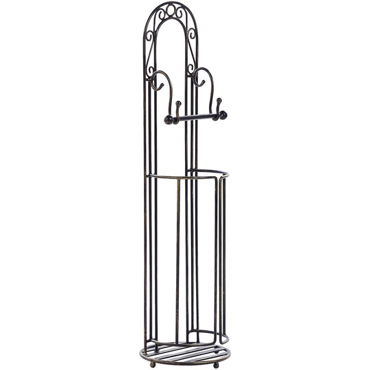 Vintage Retro Toilet Paper Holder Stand Home Accessories Iron Black Temuco - Black