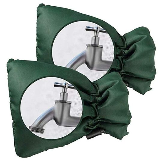 Perleraregb - 2 Pack Comfortable Faucet Covers to Protect Your Outdoor Faucet, Thick Outdoor Faucet Cover Against Freezing - Green