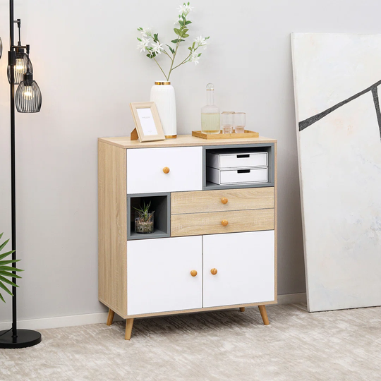 Sunni 2 -Door 3 -Drawer 2 -Shelf Storage Cabinet