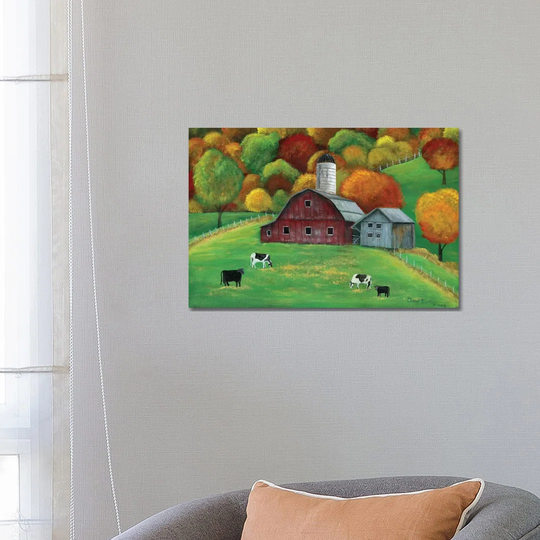 Colors of Autumn Barnyard by Cheryl Bartley - Graphic Art Print on Canvas