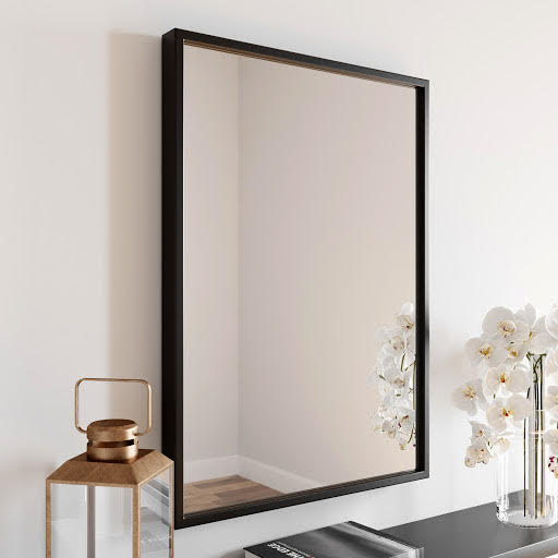 Vasari Rectangular Black Framed Mirror 700 x 500mm