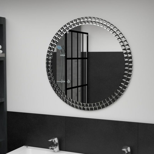 Wall Mirror Silver 70 cm Tempered Glass