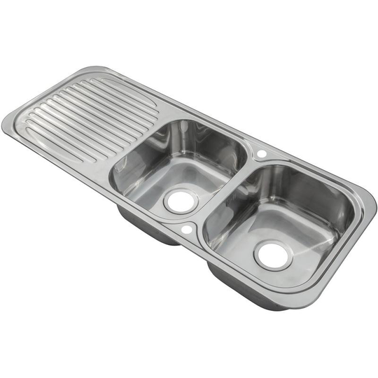 Reversible Stainless Steel 2.0 Inset Kitchen Sinks & Drainer & Waste Kit (E10)