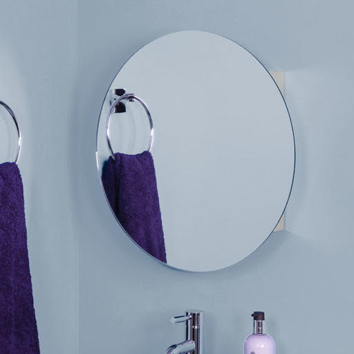 Croydex Severn Single Circular Door Stainless Steel Mirror Cabinet 500 x 500mm - WC836005