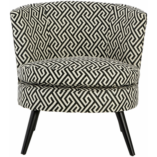 Round Black and White Greek Key Armchair - Premier Housewares
