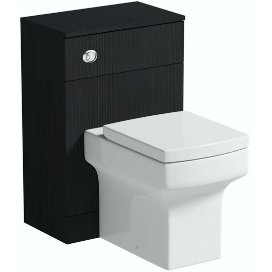 Orchard Wye essen black back to wall unit and toilet with soft close seat - Black