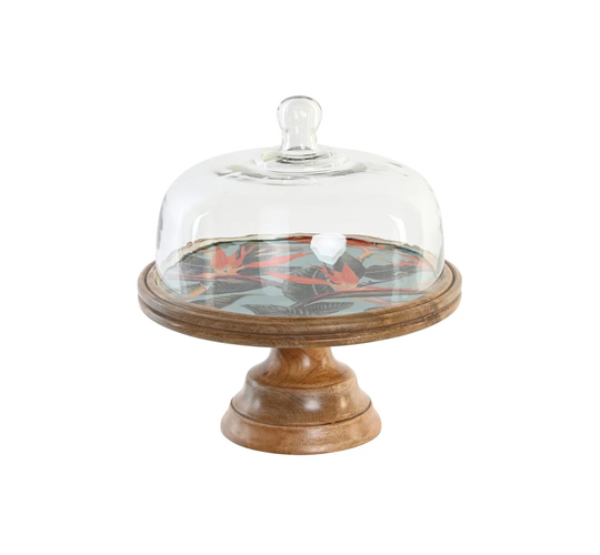 Clear 33Cm Wood Table Vase