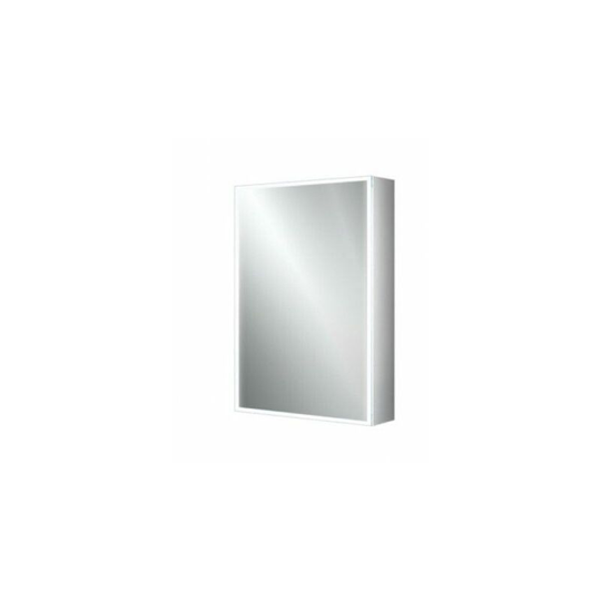 HIB - Qubic 50 led Illuminated Aluminium Mirror Cabinet - 500mm Wide - 46400 - Aluminium