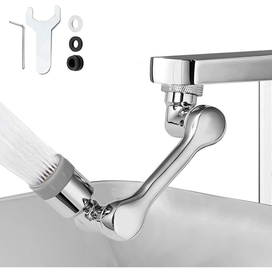 Swivel Faucet Aerator, 1080 Wide Angle Filter Aerator, Water Saving, Faucet Shower Extension for Kitchen Sinks (FM20/22/24)--Silver - Rhafayre