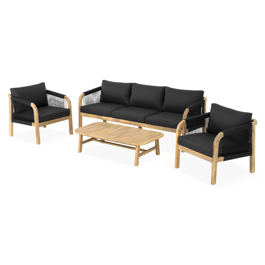 Wataga Solid Wood 5 - Person Seating Group with Cushions