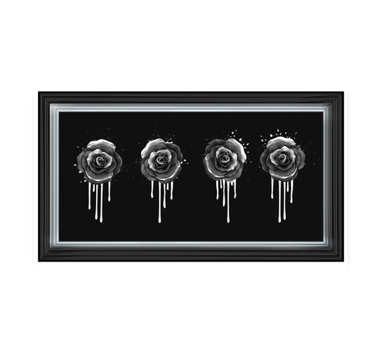 Silver Roses - Picture Frame Graphic Art