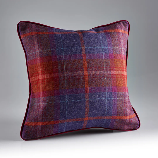 Haddad Feathers Tartan Scatter Cushion with Filling