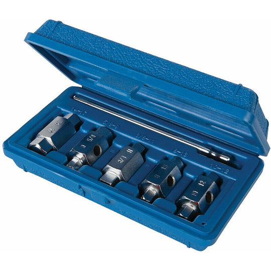 6 Piece Oil Drain Plug Key Set Engine & Gearbox Draining Tool Hex & Square