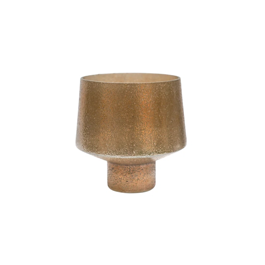 Opulent Curved Metallic Bronze Planter H22cm W20cm
