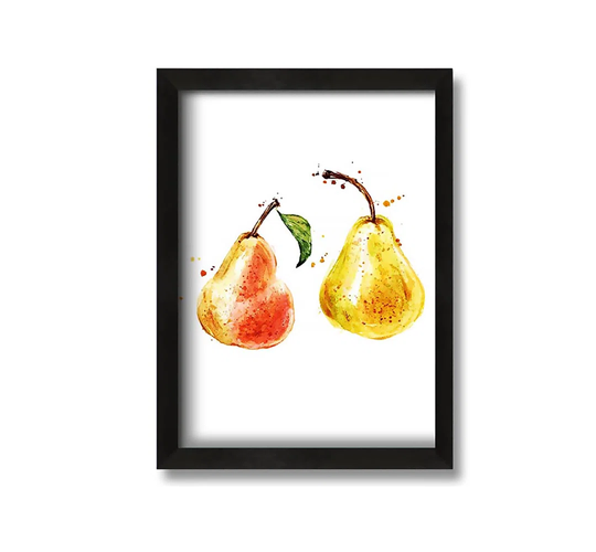 Pear Duo 1 Framed Print - Picture Frame Graphic Art on Canvas