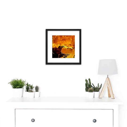Abstract Liquid Gold Bright - Picture Frame Painting