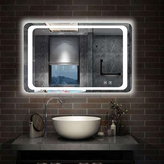 Led Bathroom Mirror with Demister Pad Touch Sensor Wall Mounted IP44 - 800x600 Dual Touch