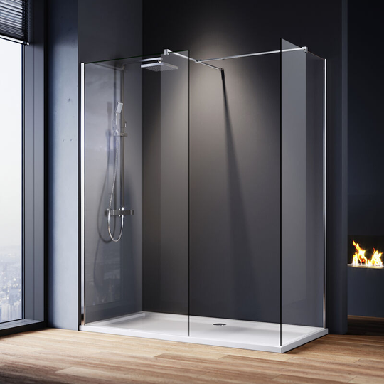 Elegant - Shower Cabin 700mm Main Shower Door 760mm Side Shower Screen 1400x900mm Shower Tray Free Waste Trap