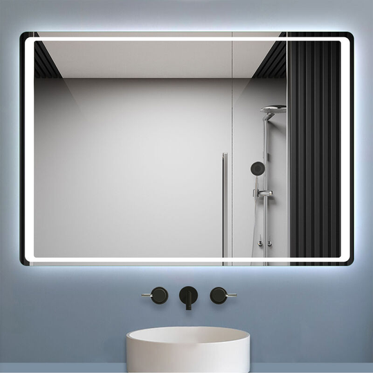 Aica Sanitär - 1000x700mm led Bathroom Mirror with Lights Sensor Switch Illuminated Bathroom Mirror with Demister Pad for Makeup Cosmetic Shaving