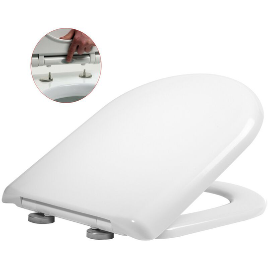 Roper Rhodes d Shaped District Soft Close Toilet Seat - Top Fix Quick Release