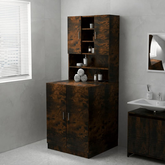 Asupermall - Washing Machine Cabinet Smoked Oak 71x71.5x91.5 cm