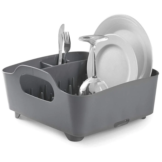 Dish Drainer With Carrying Handles Gray
