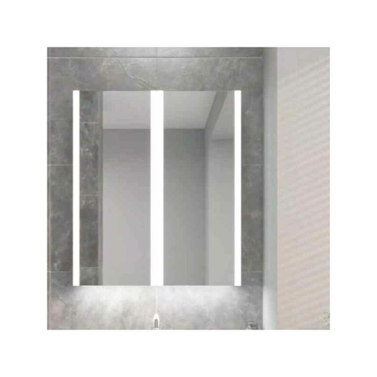 Caldini 2 Door Wall Mounted Mirror Cabinet - 600mm Wide - White - 40.0029 - White - Eastbrook
