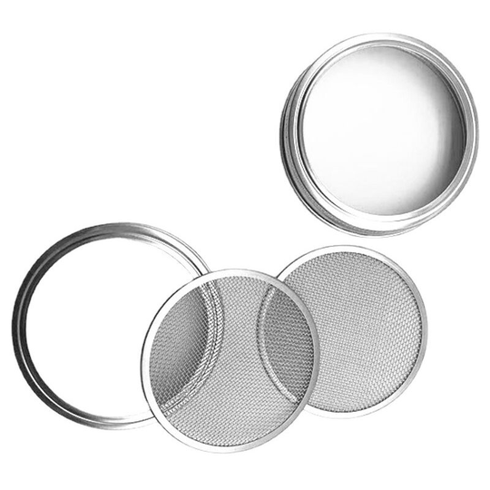 Sunflowergb - 2 Pack Seed Jar Lid Kit - For 7cm Regular Neck Sprouting Jars - Home Organic Sprouts - Jar Drainer - 304 Stainless Steel Pot for