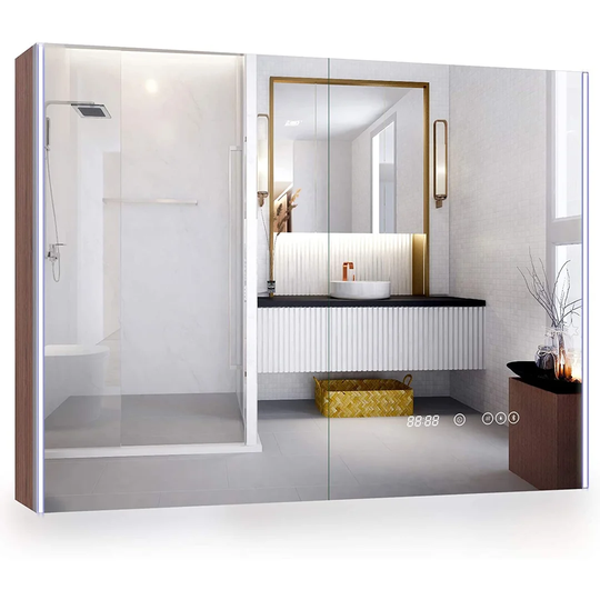 Bryttnie 80cm x 60cm Surface Mount Mirror Cabinet with LED Lighting