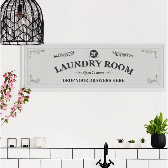Self-Service Laundry Room - Picture Frame Panoramic Typography
