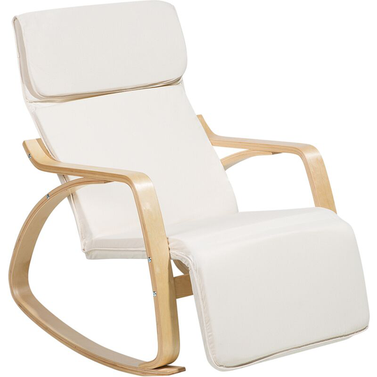 Beliani - Modern Lounge Rocking Chair Beige Fabric Birch Wood Legs Weston - Beige