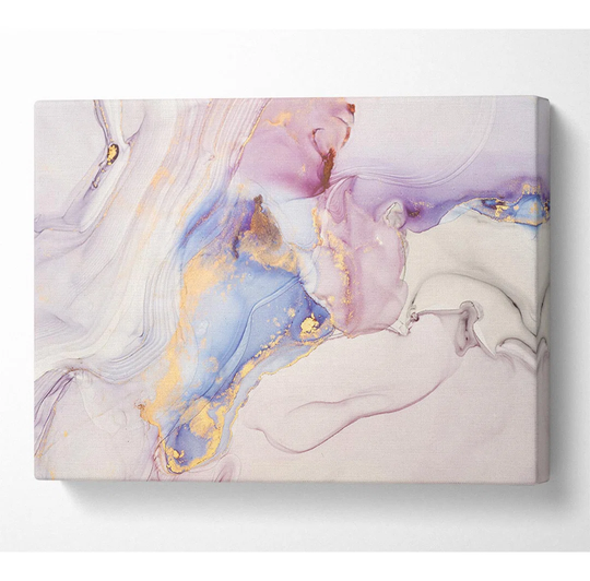Lilac and Blue Marble Pattern - Wrapped Canvas Graphic Art