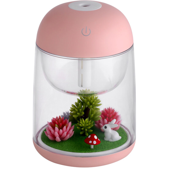 Ilovemilan - Landscape Micro Humidifier with Changing led Light, Adjustable Mist Mode, Waterless Auto Shutoff, for Bedroom, Office, Car (Pink)