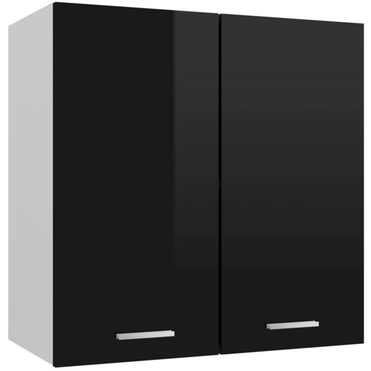 Hanging Cabinet High Gloss Black 60x31x60 cm Chipboard