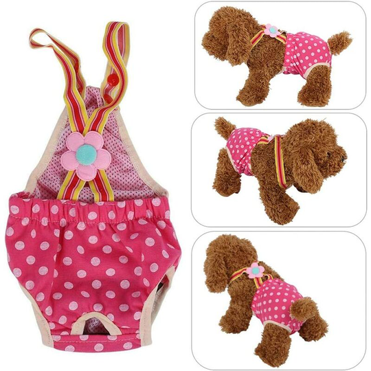 Dog Sanitary Pants, Women Dog Baby Diapers Diapers Sanitary Physiological Panties Suspender Suspender Pants(L)