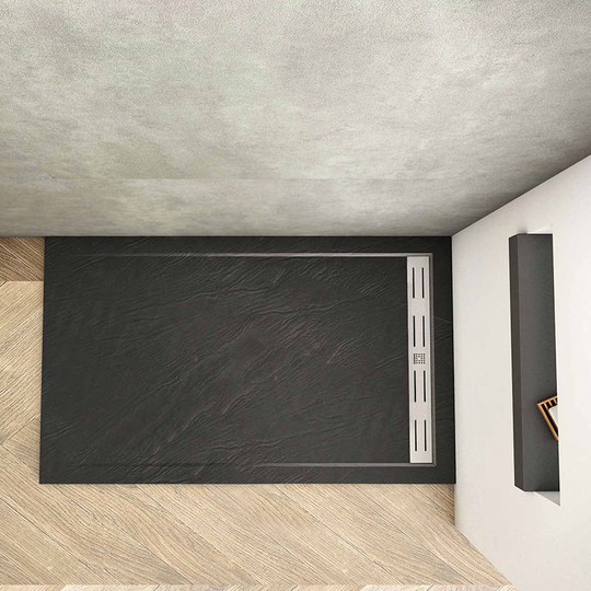 1600x800mm Waste&Drain Trap Luxury Shower Stone Tray Rectangle +Free