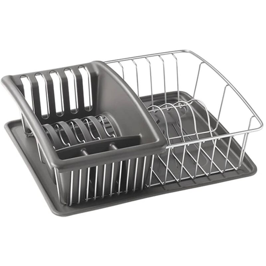 Dish Drainer Aquatex Plus Grey Metaltex Anthracite