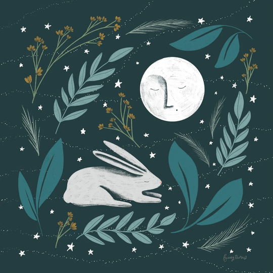 Sweet Dreams Bunny III by Becky Thorns - Wrapped Canvas Painting