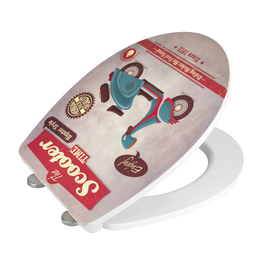 Vintage Scooter Soft Close Elongated Toilet Seat