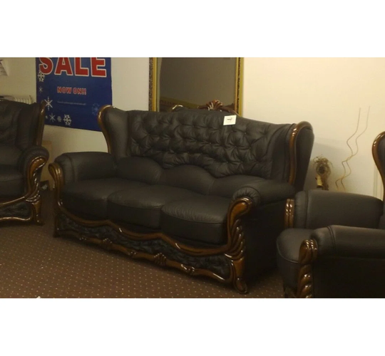 Gagliano Genuine Leather 3 Seater Sofa